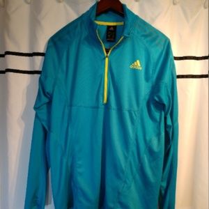 Classic Adidas Polyester L/S 1/4 Zip Running Top